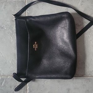 Coach black leather crossbody